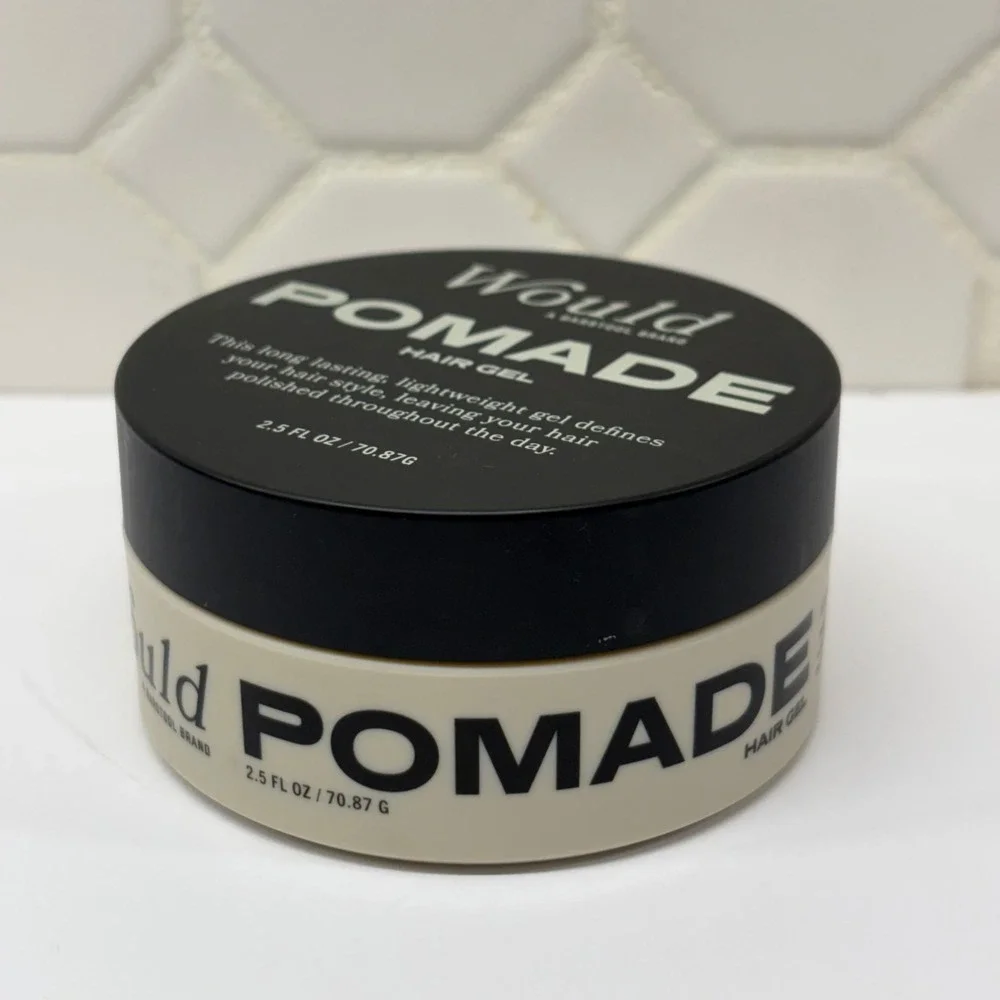 Would Pomade Hair Gel Men 2.5 oz Tan Glossy Finish Flexible Long Lasting Hold